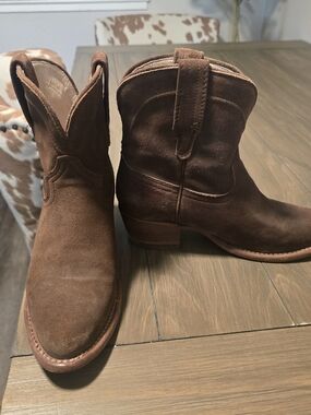 FreeBird Brown Suede Western Ankle Boots